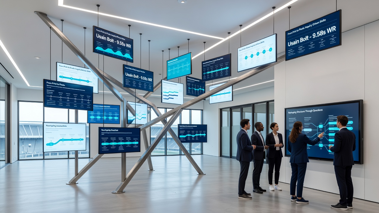 Athletic platform interface with rearranged sports media displays based on search trail data