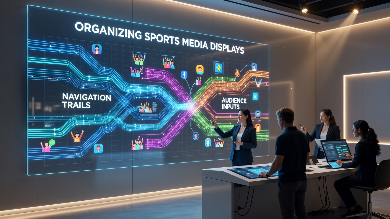 Screenshot of sports media homepage where navigation data and comments determine featured videos and images