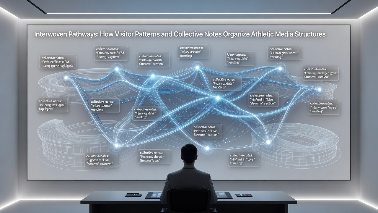 Network diagram illustrating how comments and search behaviors interconnect to form athletic content hierarchies