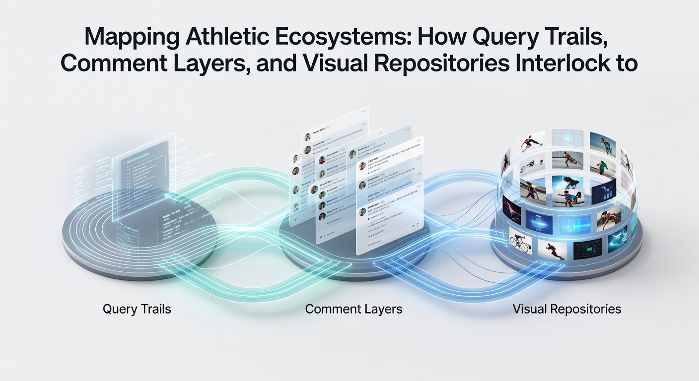 Detailed view of comment interactions linking search patterns to stored athletic visuals