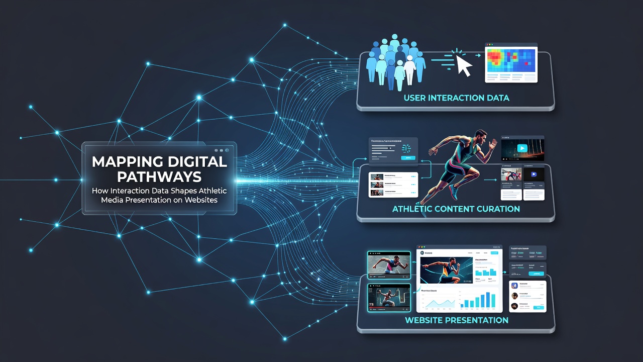 Analytics dashboard displaying pathway heatmaps and media placement adjustments on an athletic content platform