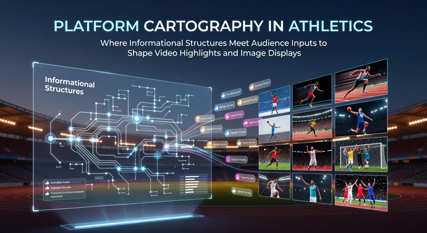 Diagram showing interconnected data flows between platform search structures, user comments, and curated athletic video highlights with image galleries
