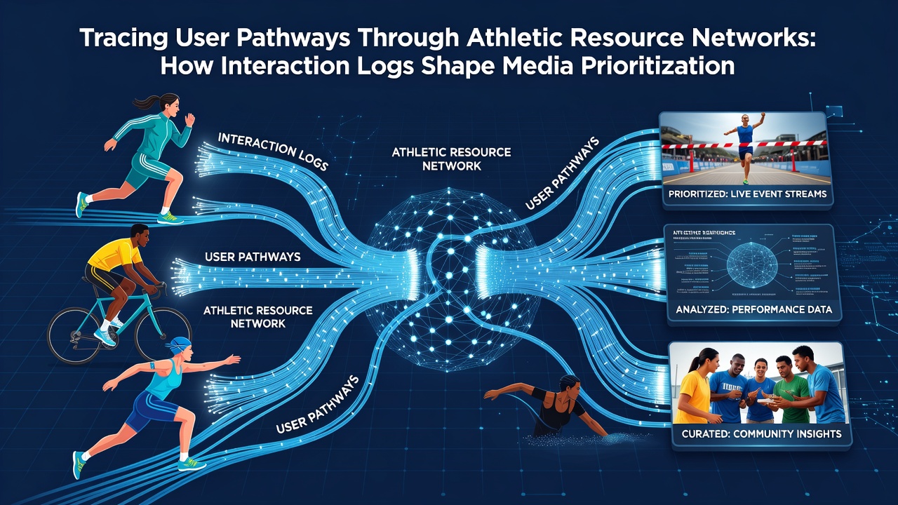 Diagram showing user navigation paths through sports resource networks with highlighted interaction points